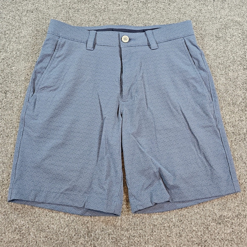 Southern Tide Brrr Performance Shorts Mens 28 Blue Grey Geometric Golf Stretch